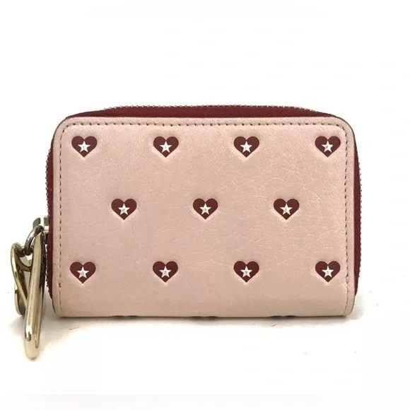Authentic Jimmy Choo Heart Star Leather Coin Purse Wallet Bicolor VALENTINES 💘 - Picture 2 of 13